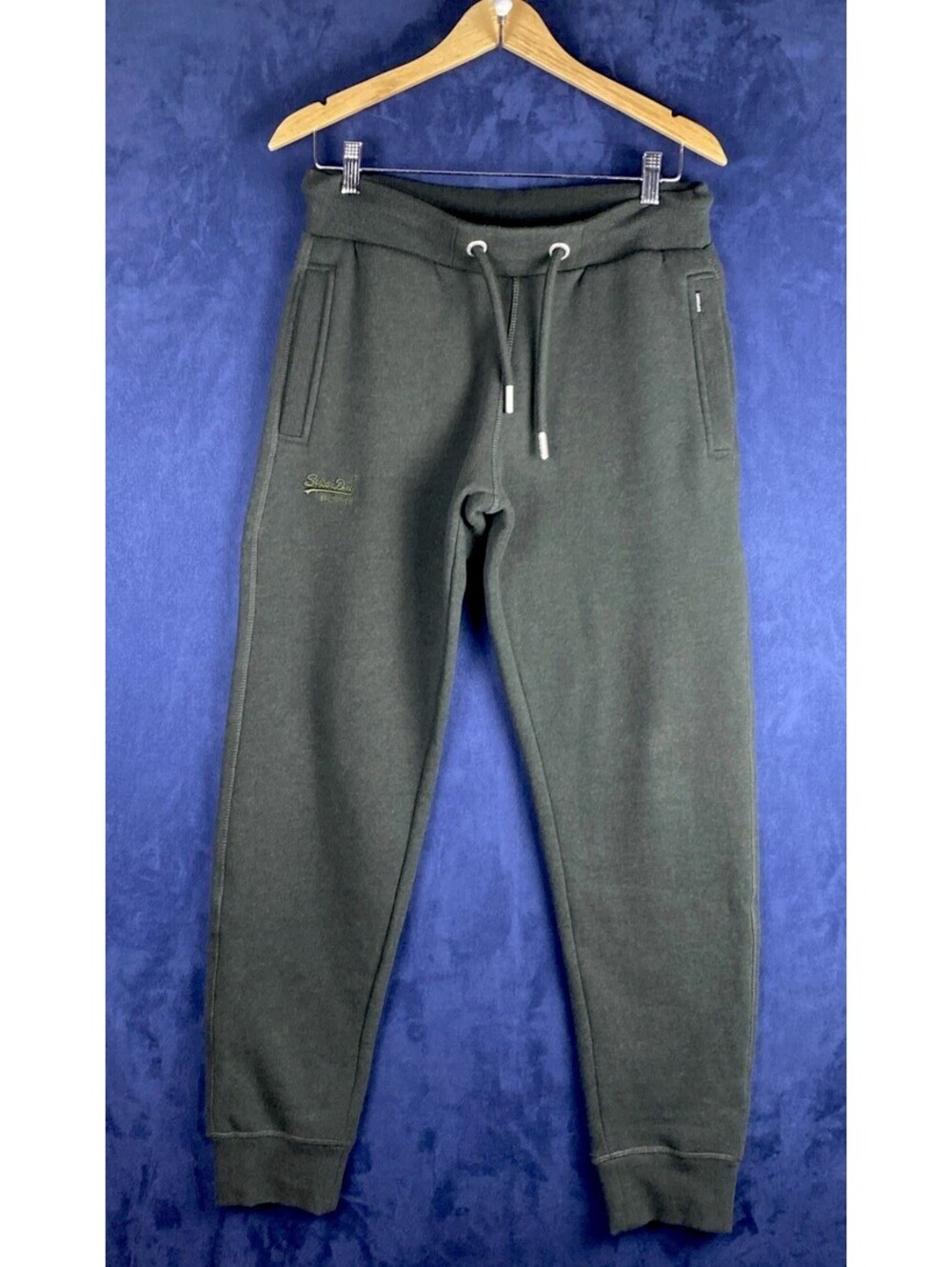SuperDry Essential Logo Men’s S Joggers Army Green Color Pockets